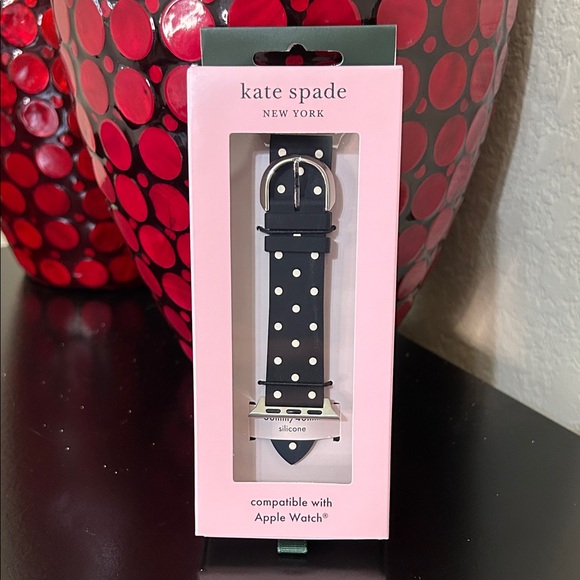 kate spade Accessories - Kate Spade Black polka dot silicone band for Apple Watch